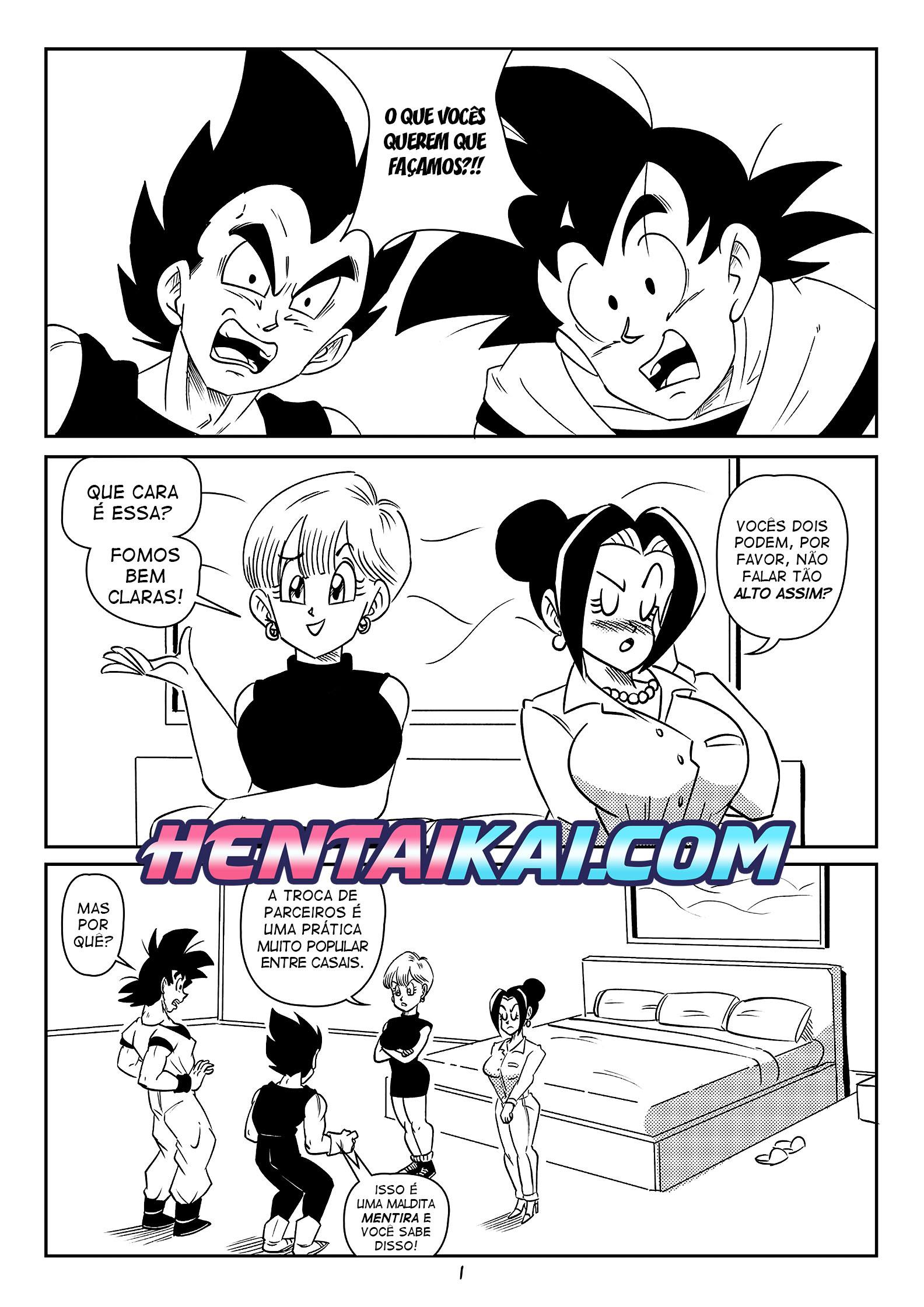 Dragon ball Troca de casais - Quadrinhos eroticos